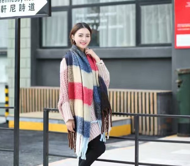 New cashmere imitation thickened scarf Tassel scarf shawl lady scarf thumbnail
