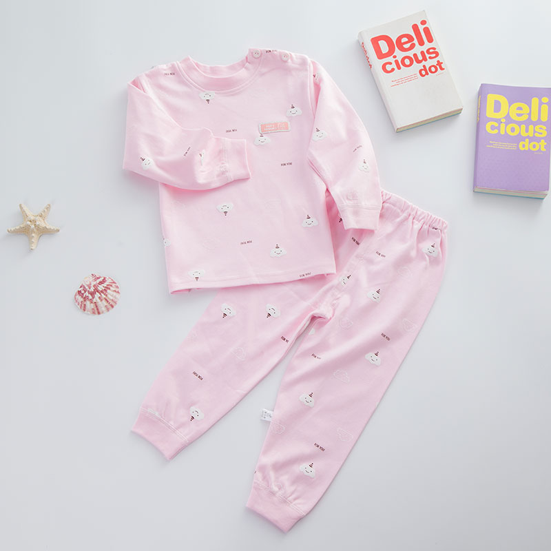 Tong Yin Newborn Baby Cotton Set Children Long Johns Long Sleeve Underwear Boys And Girls Shoulder Button Set Specification drawing