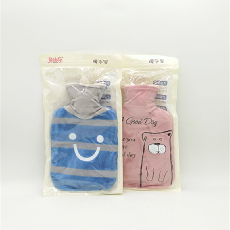 Cartoon premium hot water pad bag, cartoon plush thickened rubber hot water bag, explosion-proof water-filling warm water bag