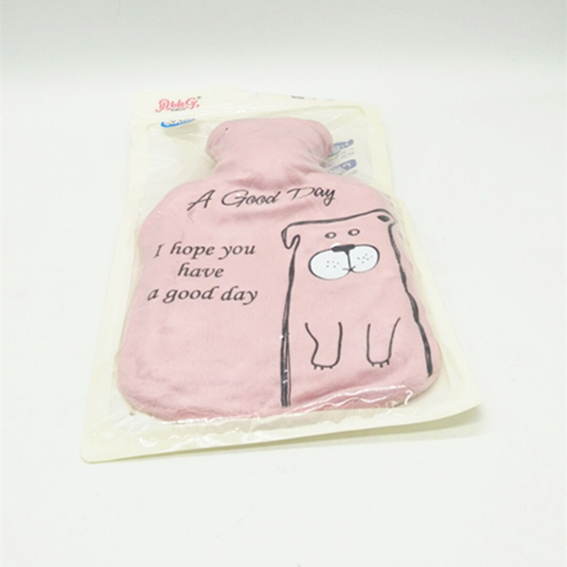 Cartoon premium hot water pad bag, cartoon plush thickened rubber hot water bag, explosion-proof water-filling warm water bag details Picture