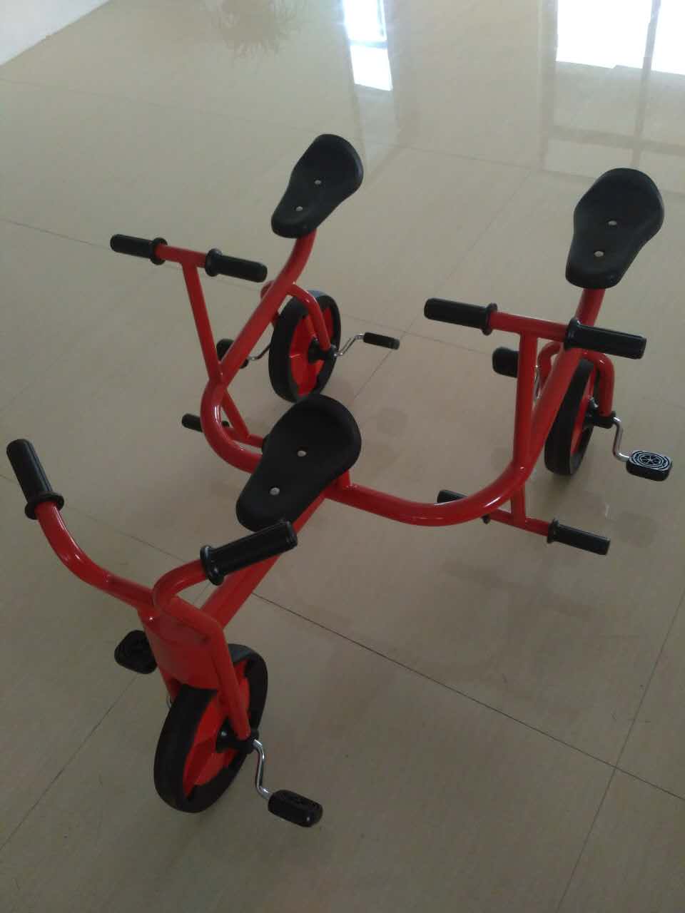 Children three-wheel three-seater go-kart electric scooter