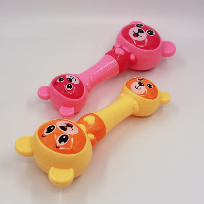 Wholesale of educational toys for newborns aged 0-1-3, children's cartoon bear hand-cranked bells details Picture
