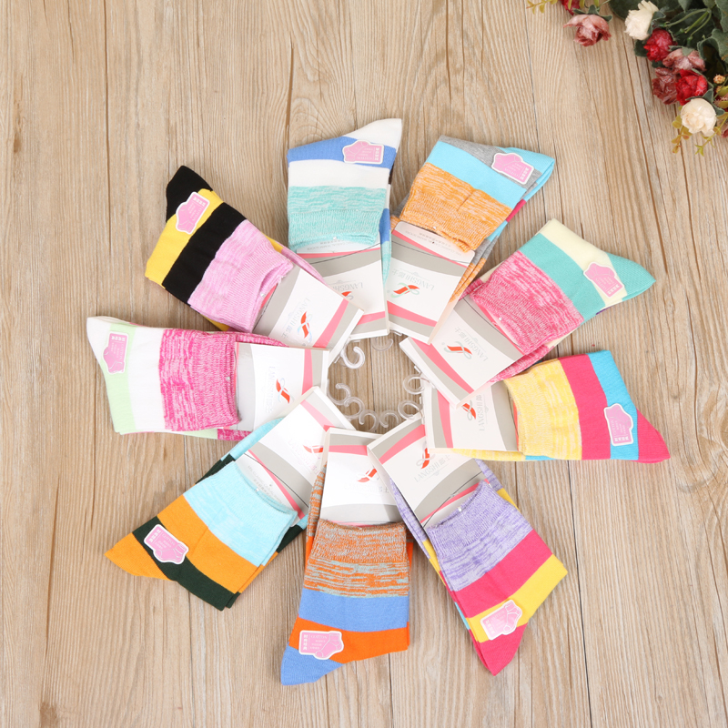Langshi 2017 new all-cotton winter women's socks - comfortable and warm socks details Picture