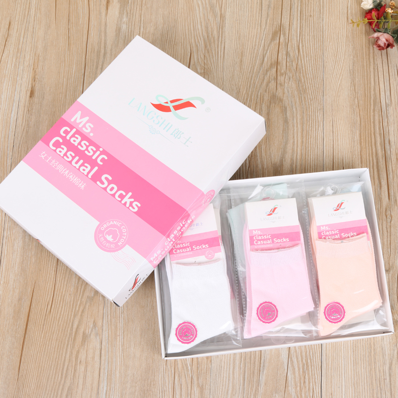 朗士 2017新款舒适棉袜经典薄款女袜