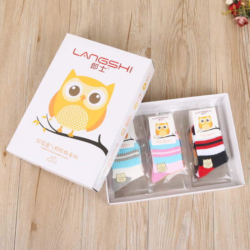 Langshi 2017 New all-cotton children's socks, fashionable children's socks