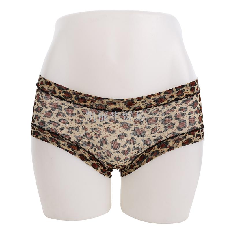 内裤女士内裤低腰豹纹三角裤网纱透明蕾丝女士低腰内裤产品图