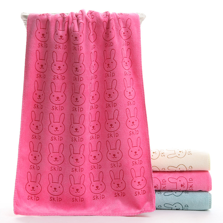 Factory direct sales of super soft, thickened, ultra-fine fiber printed towels, absorbent dry hair towels, beauty cleansing towels details Picture