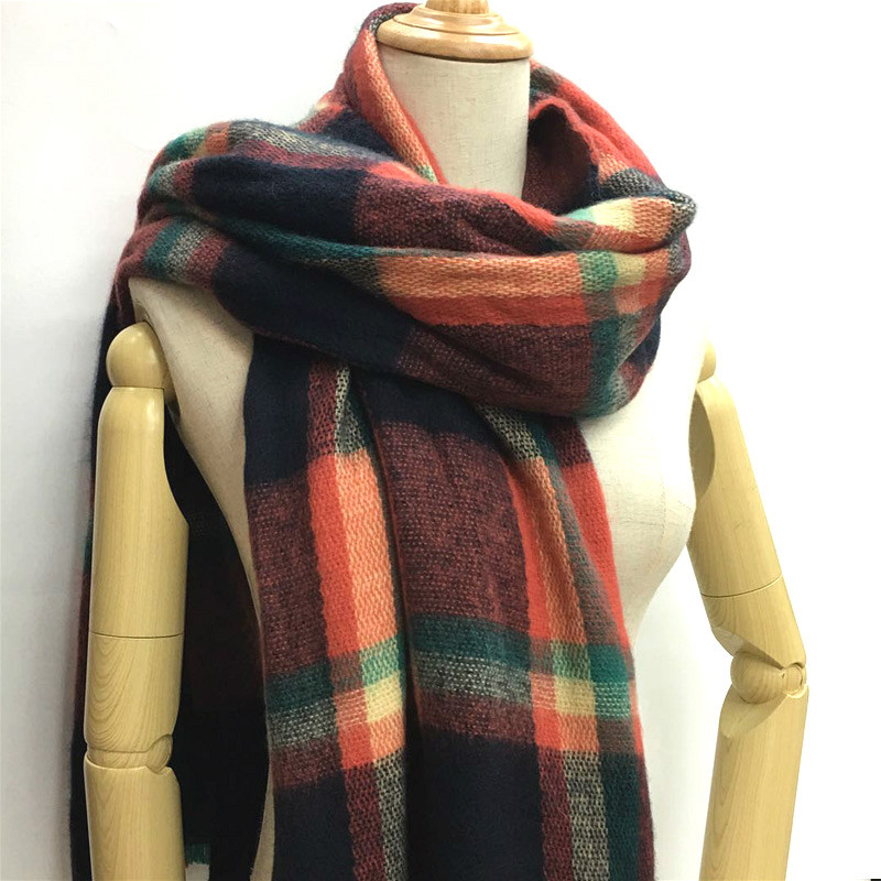Autumn and winter fashion new cashmere scarf color check warm shawl color design variety thumbnail