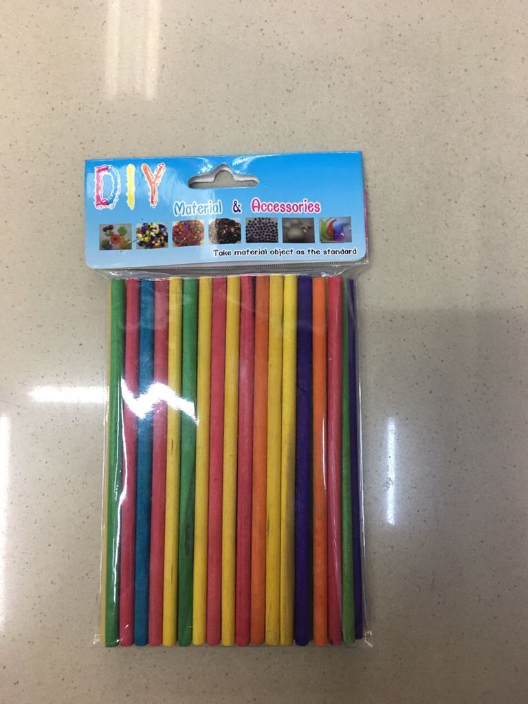 粗木棒儿童手工制作材料彩色木棒细节图