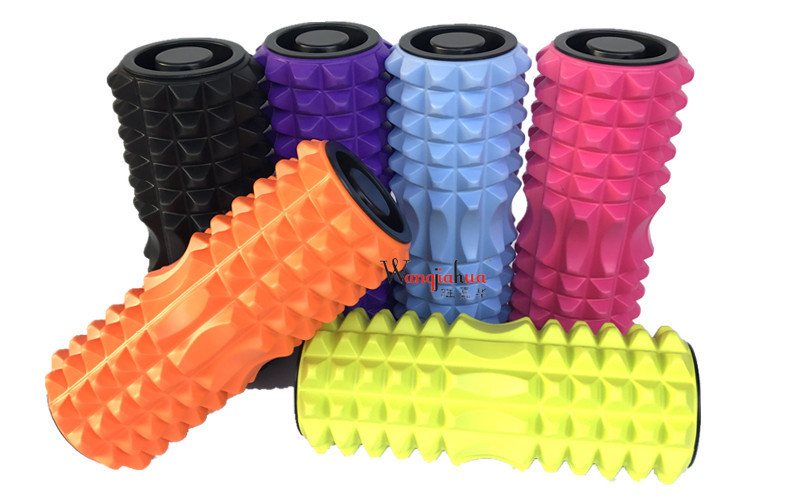 月牙加盖瑜伽柱空心狼牙按摩棒泡沫轴滚筒深度放松肌肉棍跨境爆款