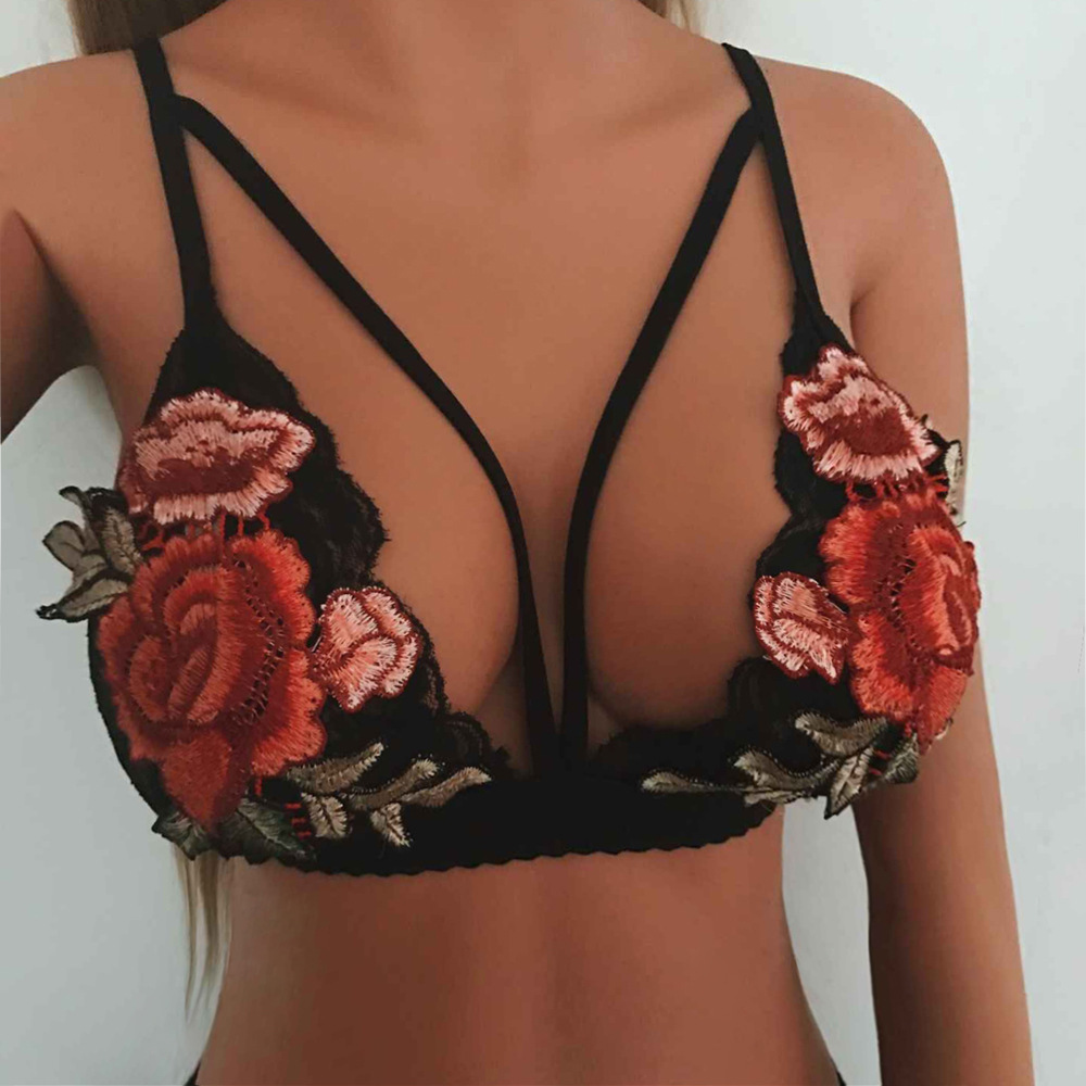 The new sexy lace-embroidered flower bra from EABY Amazon AliExpress in Europe and America in 2017 details Picture