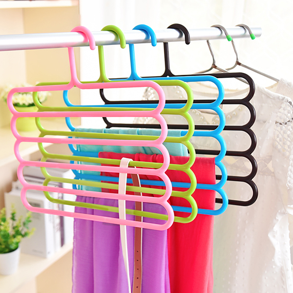 Multi-layer pants rack multi-function wardrobe 5-layer pants hanger scarf scarf tie rack thumbnail