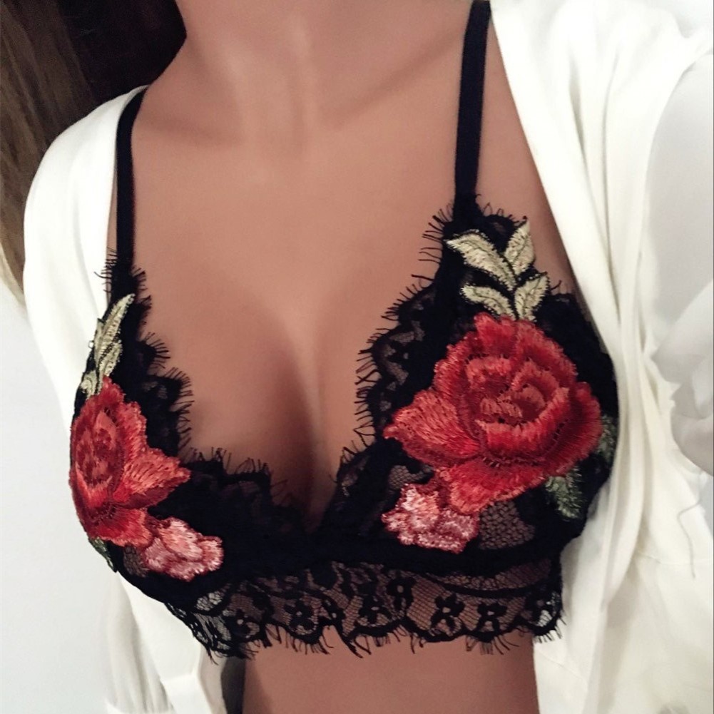 The new sexy lace-embroidered flower bra from EABY Amazon AliExpress in Europe and America in 2017 details Picture