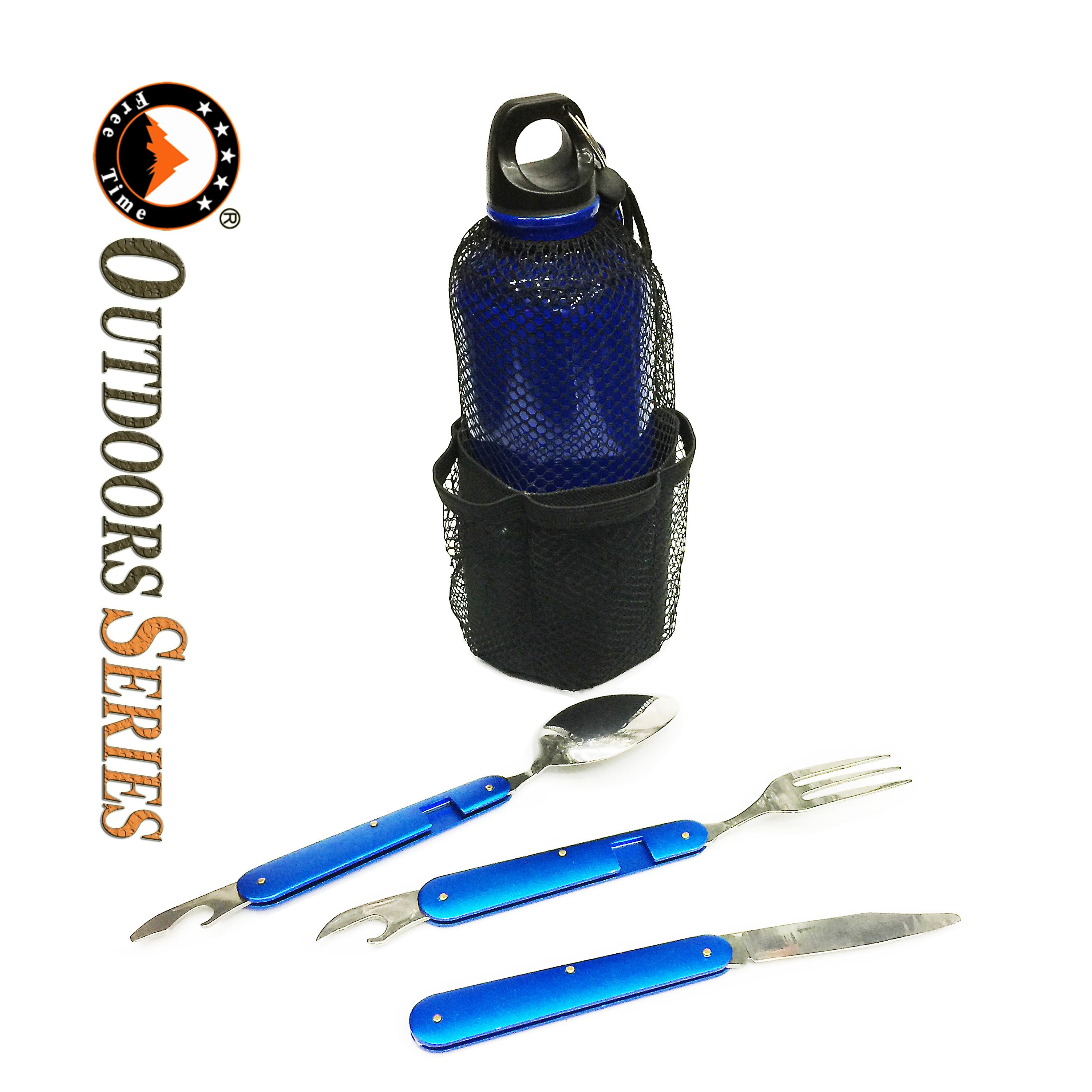Aluminum kettle set, travel set, tableware and supplies, outdoor sports kettle set, knife, fork and spoon set Specification image