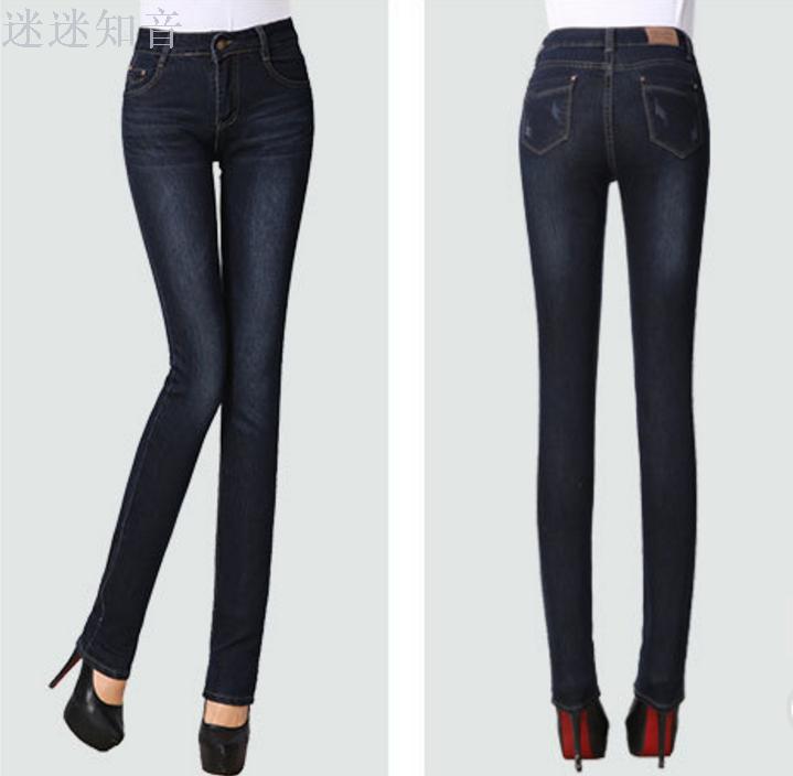 Autumn new style women's jeans manufacturer, wholesale in stock, one-piece consignment, Korean version women's skinny pants details Picture