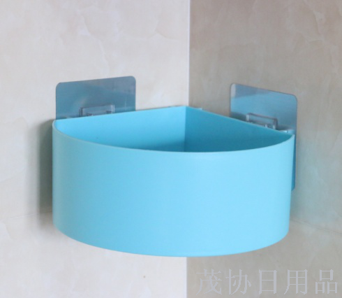 Bathroom shelf perforation-free strong suction cup triangular storage shelf Bathroom storage shelf Bathroom wall hanging shelf
