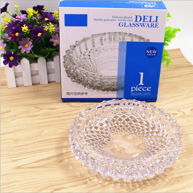 烟灰缸青苹果烟灰缸圆形鸟巢玻璃透明办公家用饰品精品细节图