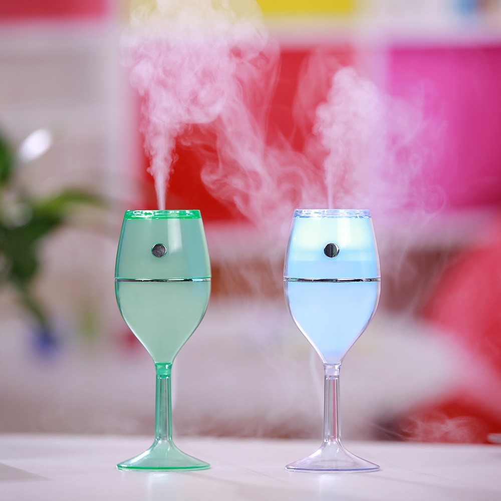 USB mini wine glass humidifier, creative seven-color night light humidifier, aroma diffuser, warm air purifier Specification image