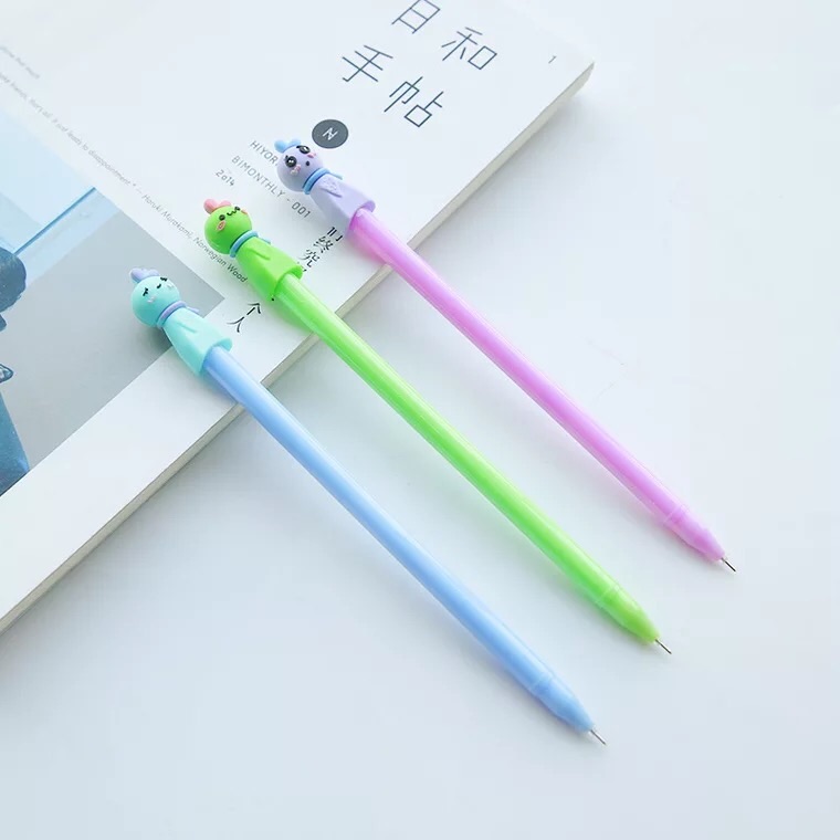 日韩国卡通0.5黑色中性笔 可爱晴天娃娃造型水笔产品图