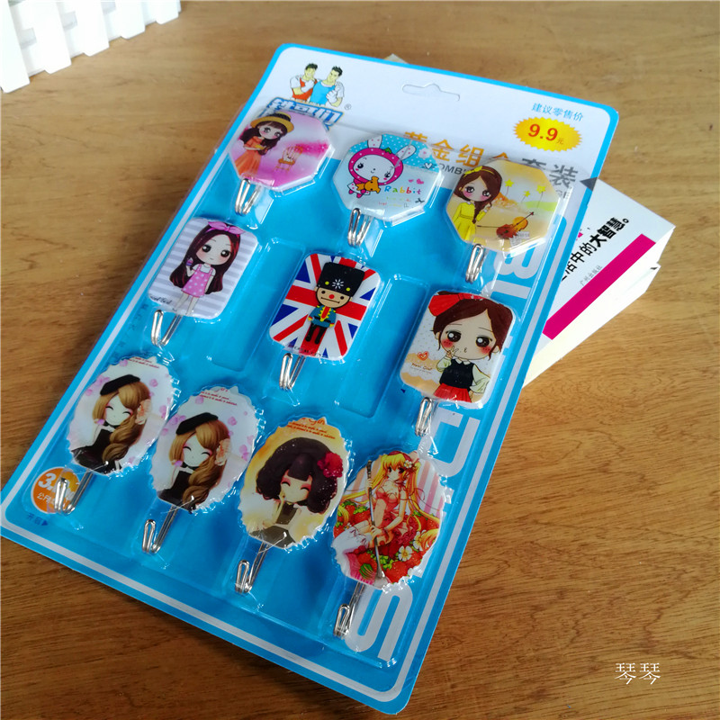 创意可爱卡通门后无痕粘钩 强力承重墙上粘胶立体挂钩