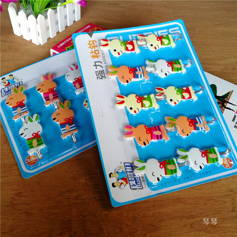 创意可爱卡通门后无痕粘钩 强力承重墙上粘胶立体挂钩产品图