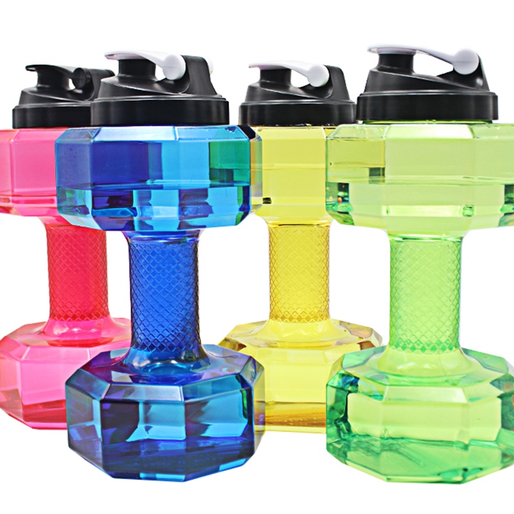 Large capacity 2.2L dumbbell sports water bottle, extra-large size fitness water cup, plastic Specification image