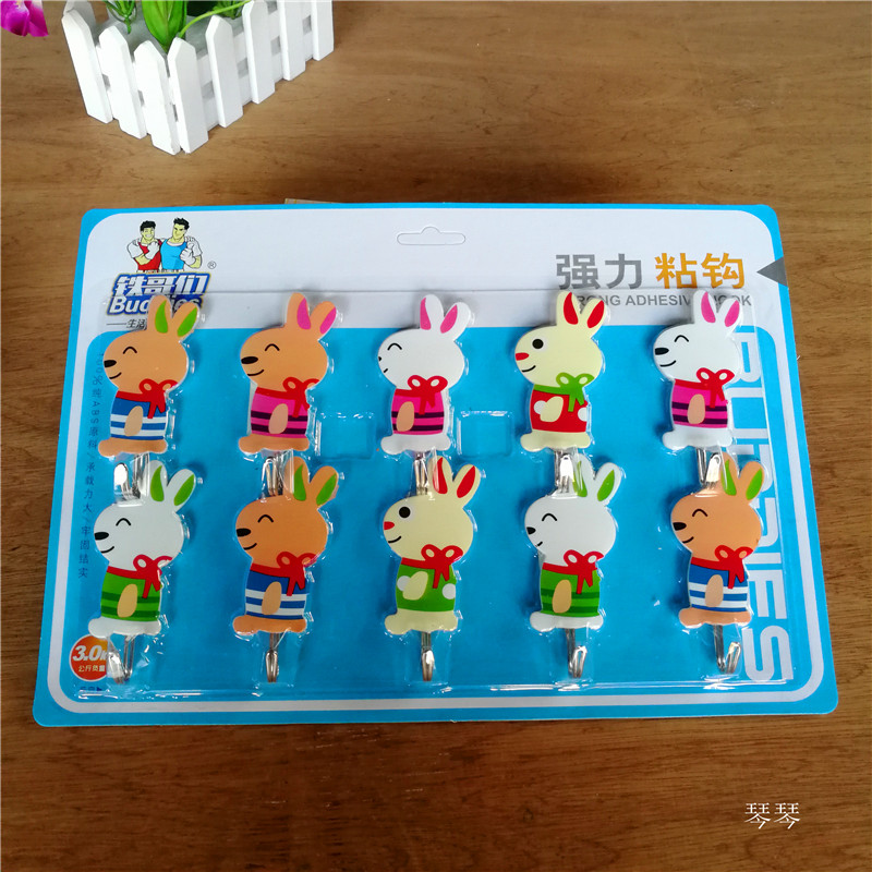 创意可爱卡通门后无痕粘钩 强力承重墙上粘胶立体挂钩