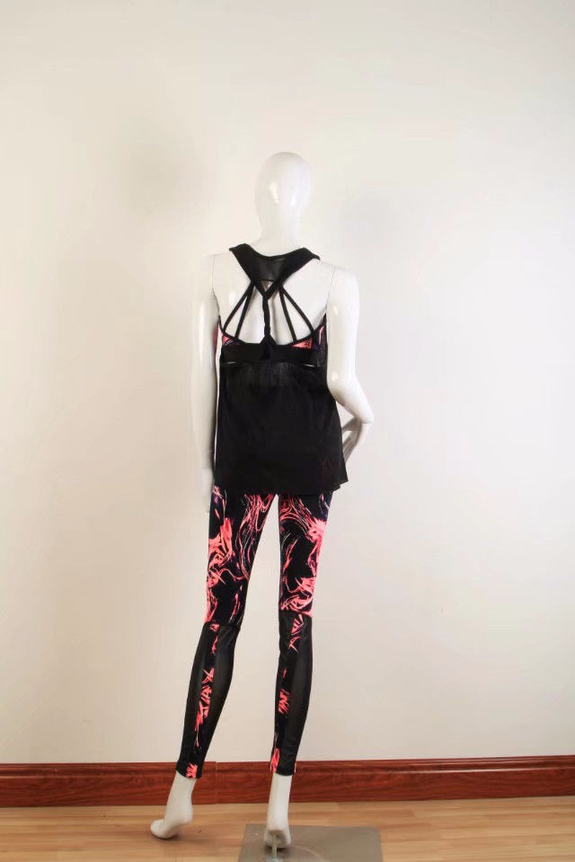 新款瑜伽套装假两件时尚瑜伽服瑜伽套装