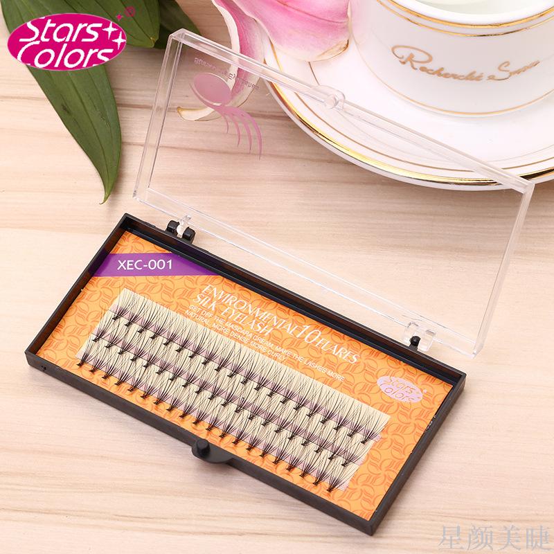 Star Yan Planted Eyelashes Single Plant Grafted Natural Mink False Eyelashes Single Plant 10 Hairs Crossed Specification drawing