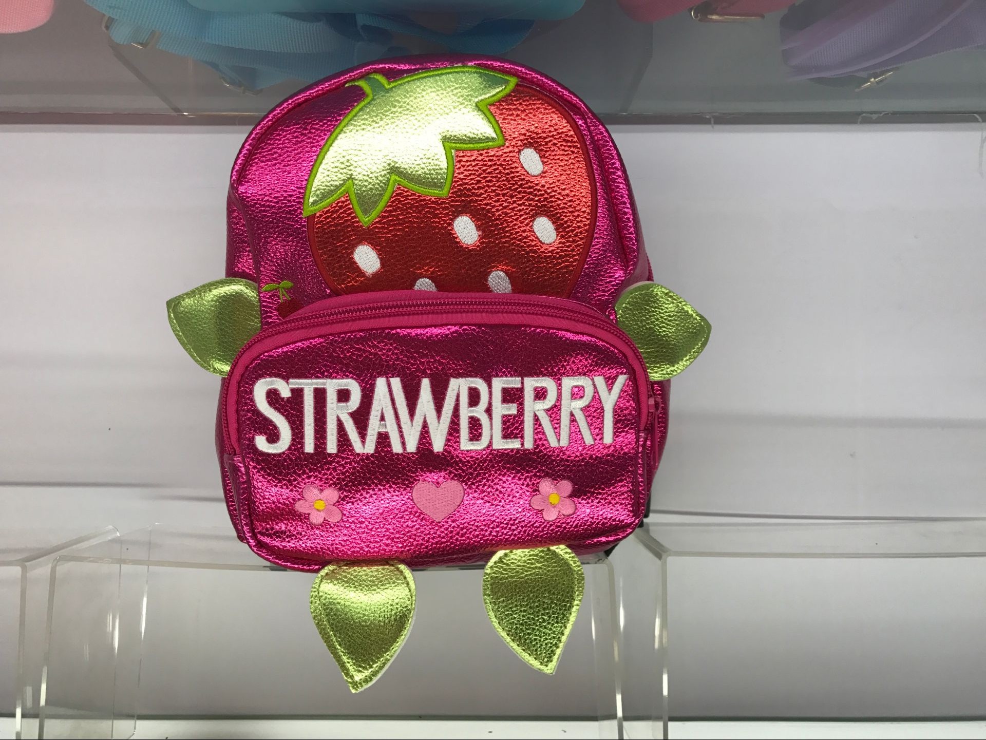 Love Dance Children's Backpack, Strawberry Backpack, Hand-held Bag, PU Parent-Child Bag