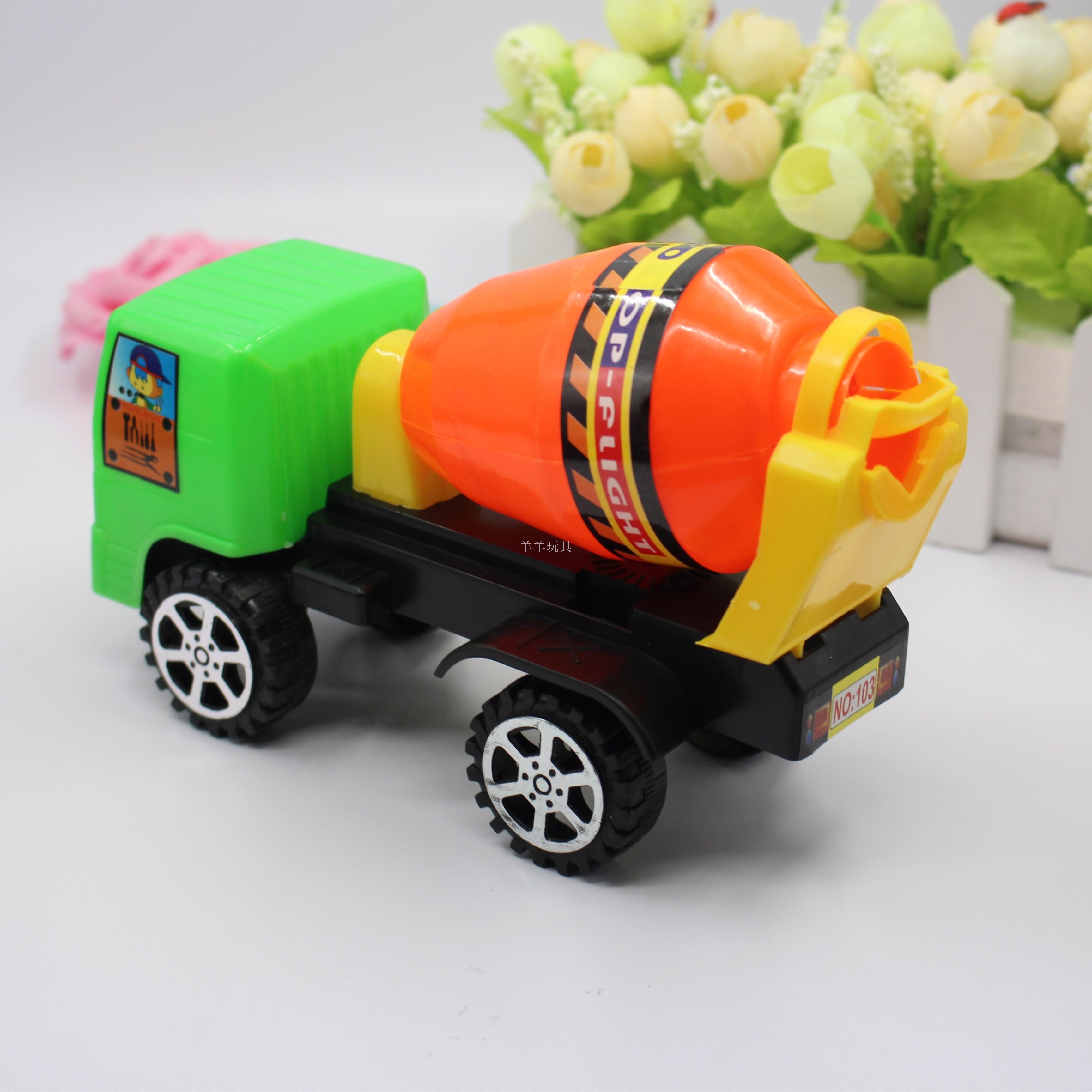 Engineering trolley, mixer locomotive, sliding children's toy car, gift, Yiwu children's toy wholesale, street stall supply details Picture