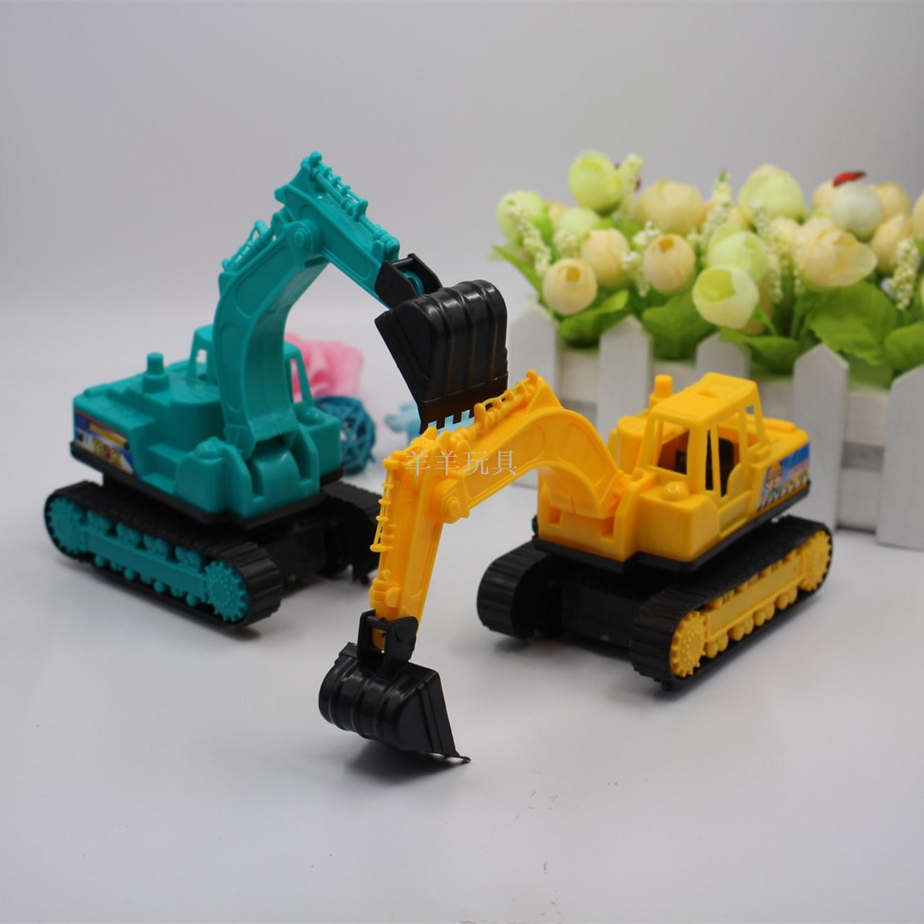 Creative inertia engineering vehicles, small excavators, excavators, cranes, fun children's toys, street stall goods wholesale details Picture