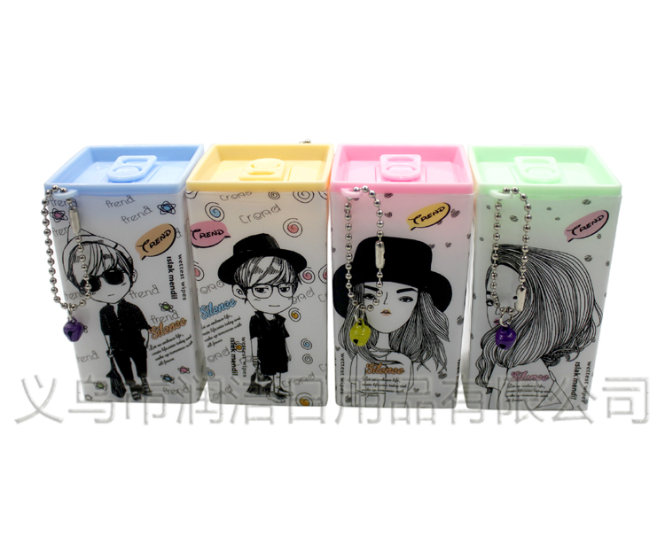 Export 30 pieces of square canned artistic sketch square canned wet wipes