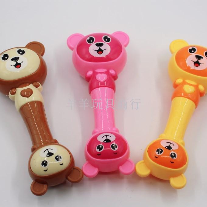 Baby early education bear hand rattle to exercise grasping ability, gift small rattle toys, wholesale from street stalls
