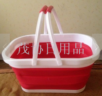 Silicone folding storage basket Silicone basket Folding silicone frame telescopic silicone basket