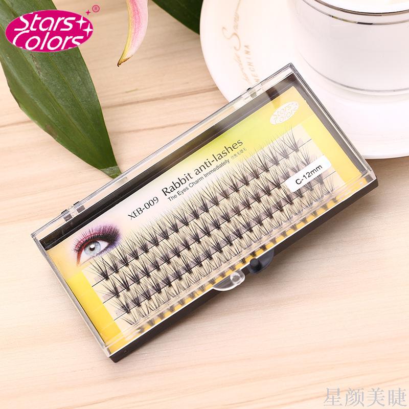 Korean Rabbit Hair Super Soft 0.07 Single Cluster Grafted False Eyelashes 20 Hairs 4 Rows 80 Bundles details Picture