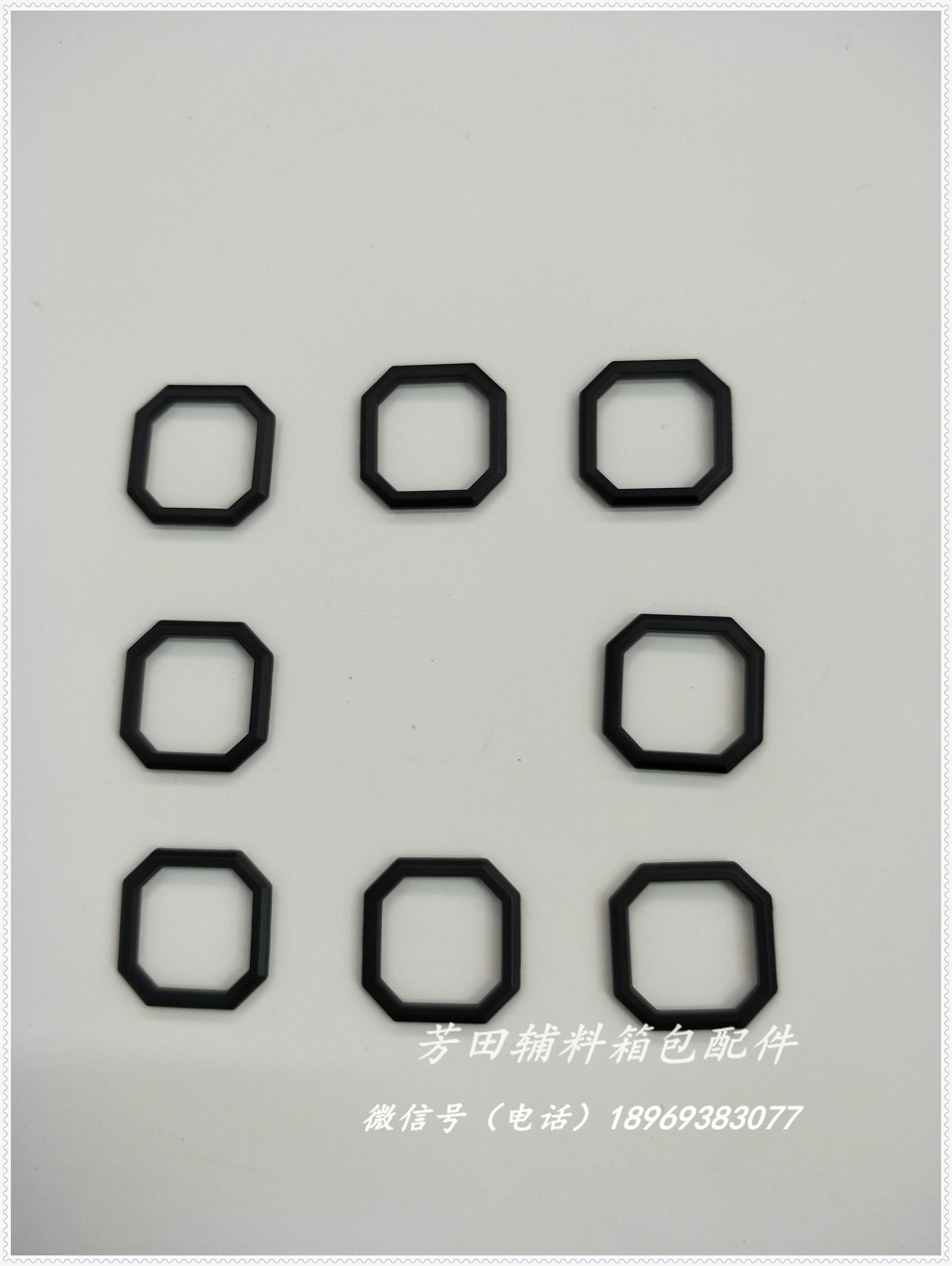 5351#方形合金装饰扣雨伞装饰扣哑黑色细节图