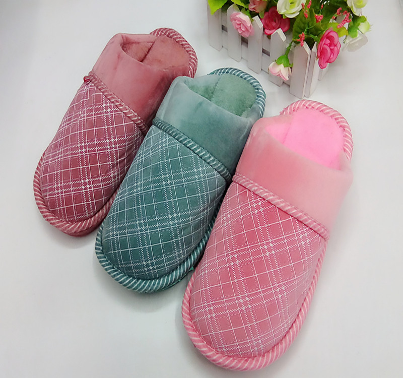 冬季新款男女情侣防滑耐磨保暖家居室内棉拖鞋批发