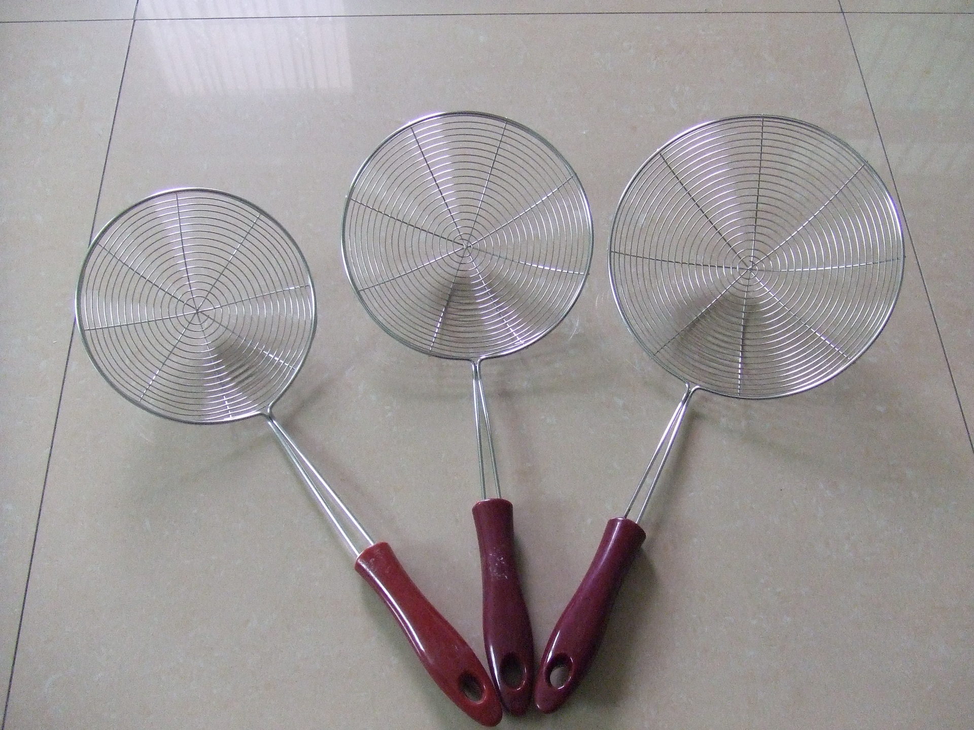 不锈钢线漏 油炸捞面勺 火锅捞勺 防烫手柄线漏 厨房工具细节图