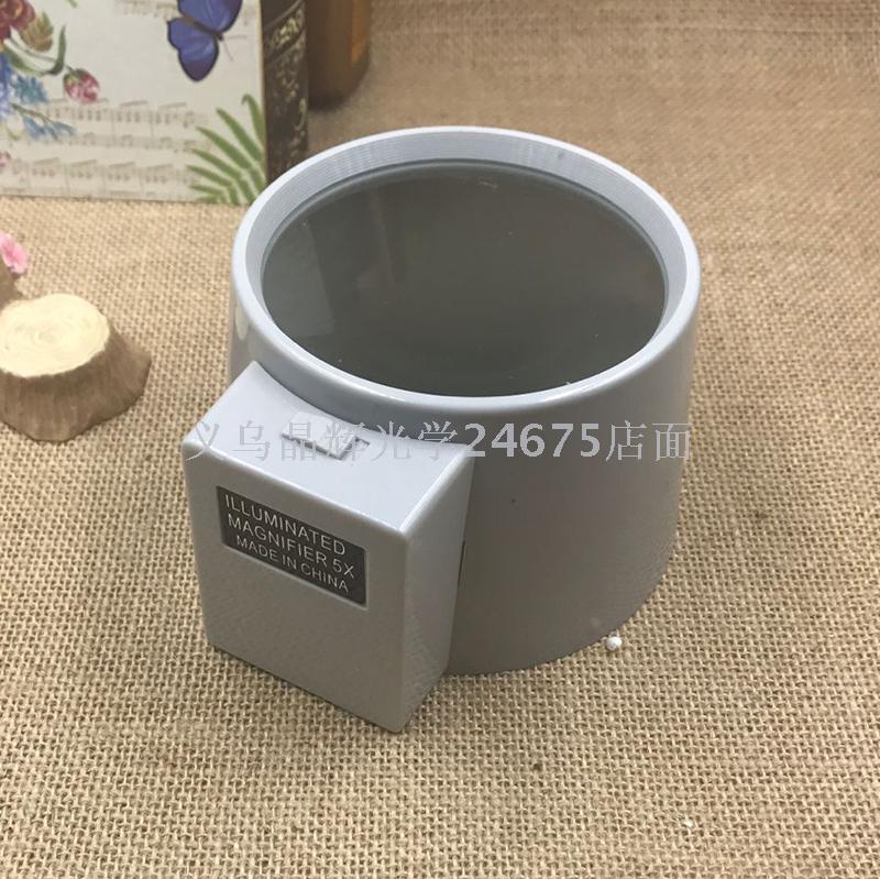 Jinghui factory direct sales with lamp cylinder desktop 3 times glass lens magnifying glass 13105 thumbnail