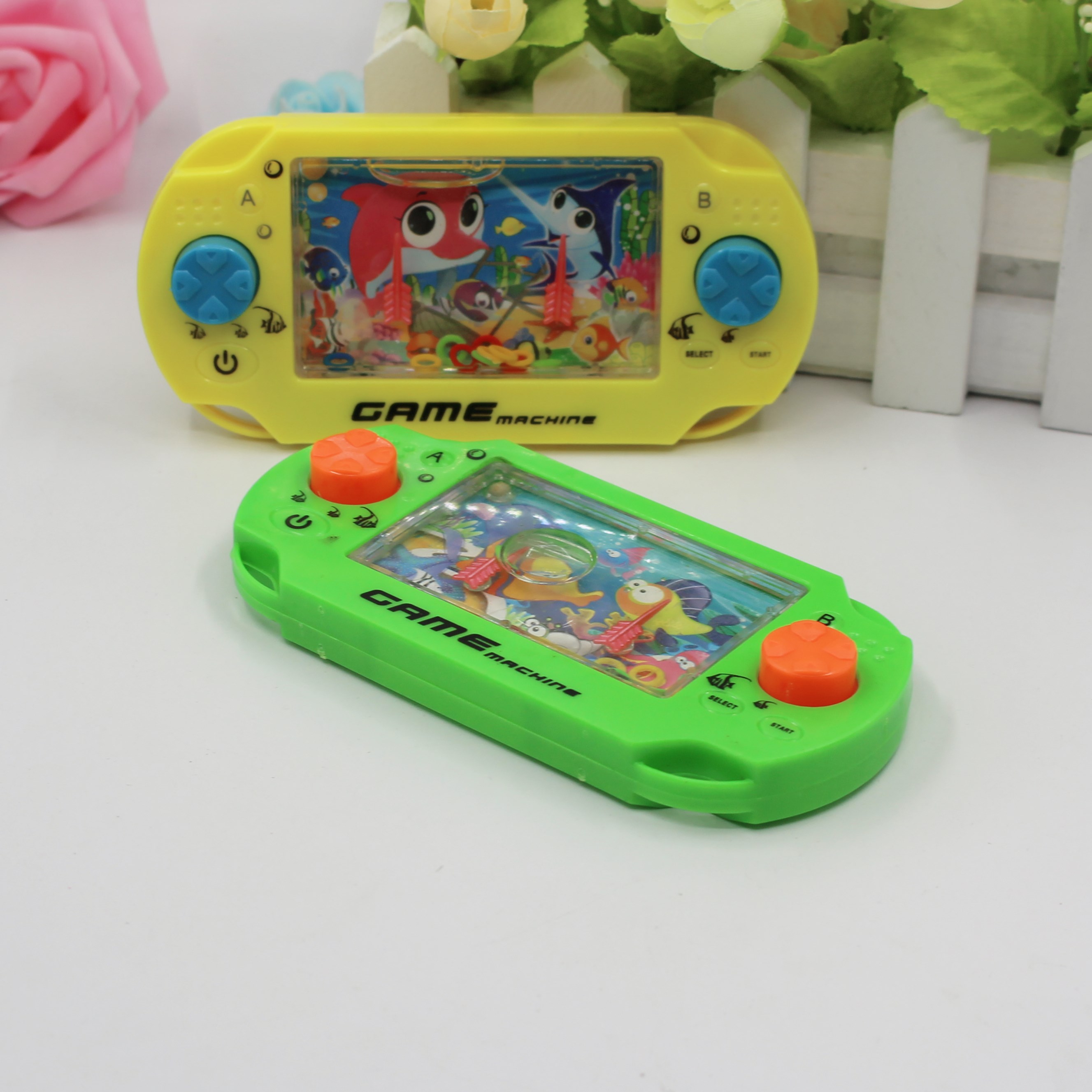 Ring-toss water machine, a nostalgic toy for the 80s generation, a classic childhood memory, water ring-toss game machine