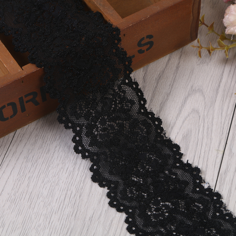 Factory direct sales of 7-centimeter-wide elastic hollowed-out embroidered lace trim skirt accessories Specification image