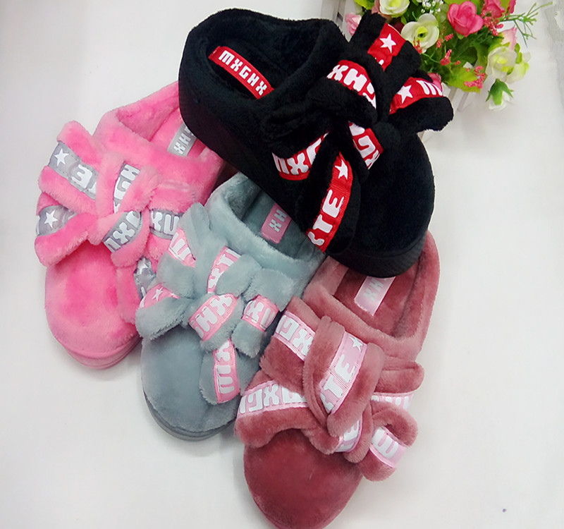 冬季新款棉拖鞋女式高跟保暖防滑耐磨家居室内拖鞋批发