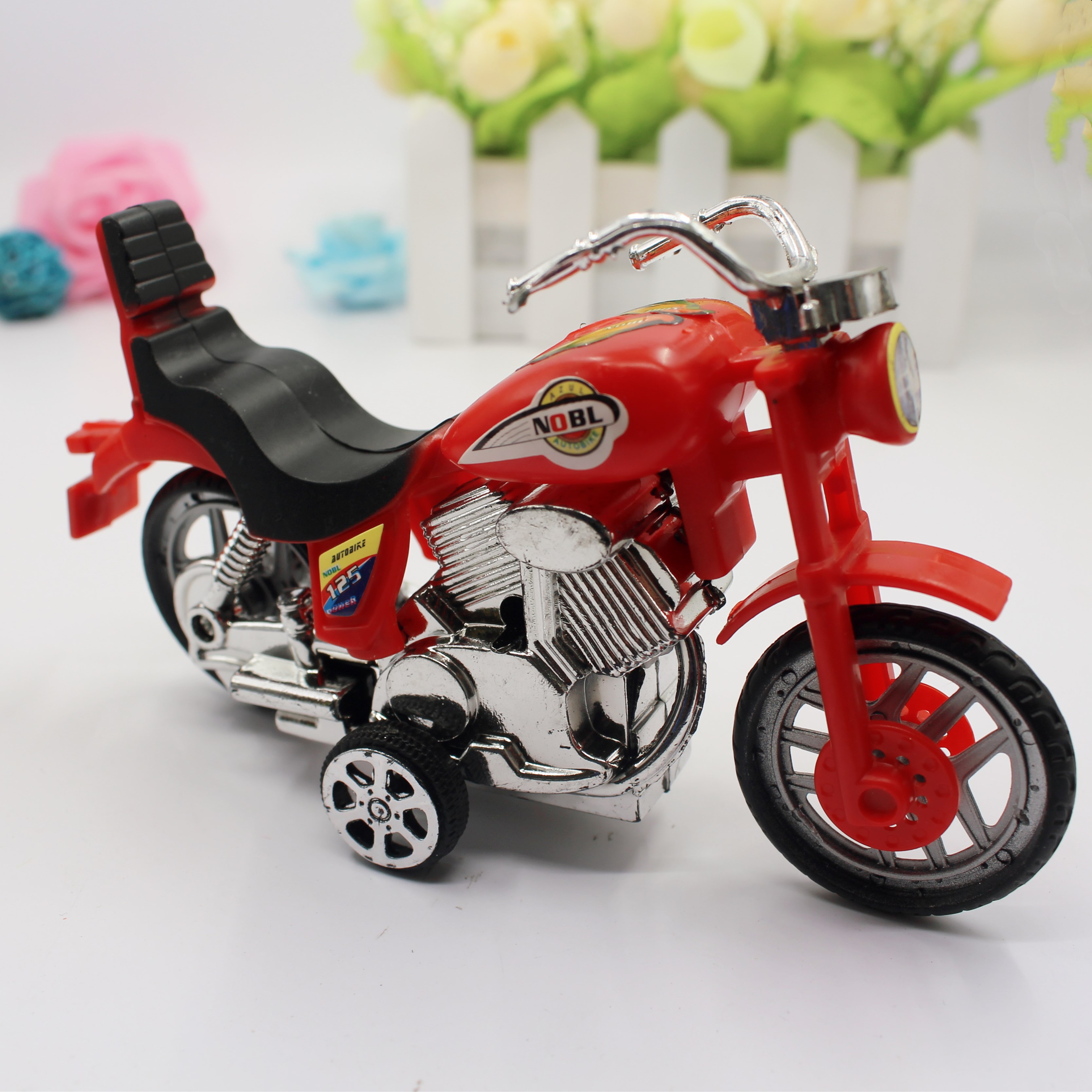 热卖回力摩托车玩具 发条精致小摩托车玩具细节图