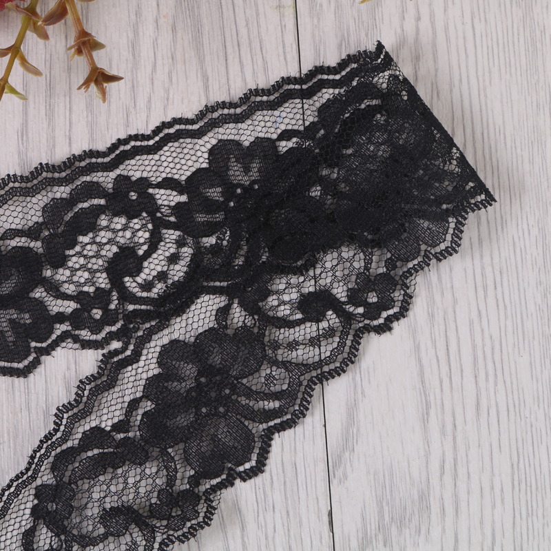 Five-centimeter single-layer black and white single-color exquisite water-soluble net embroidery lace trim clothing accessories details Picture