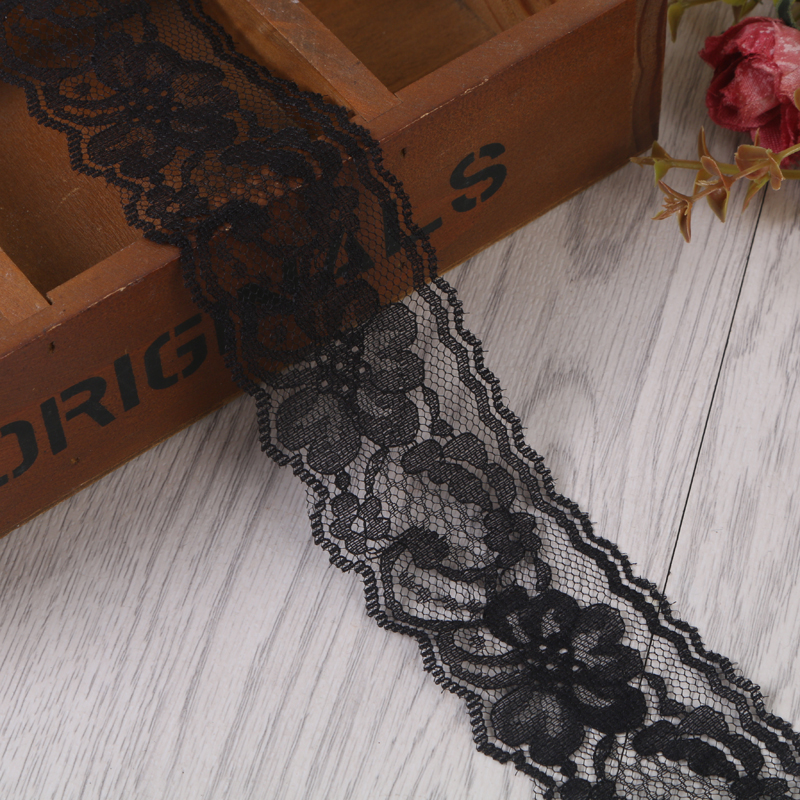 Five-centimeter single-layer black and white single-color exquisite water-soluble net embroidery lace trim clothing accessories Specification image