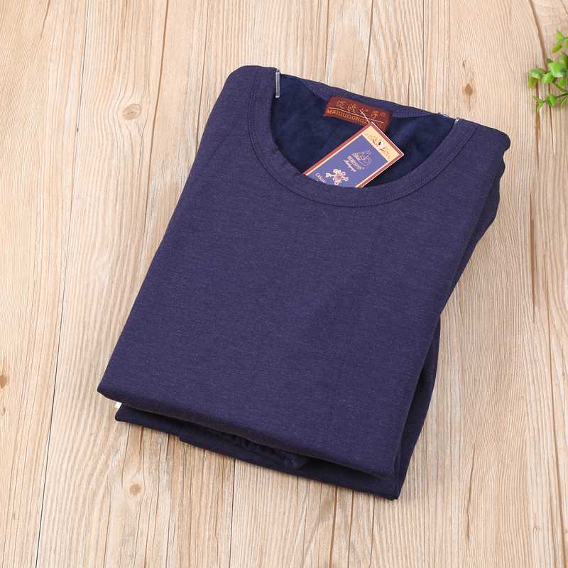 Thermal Underwear And Fleece Thickened Men's Round Neck Long Johns Suit details Picture