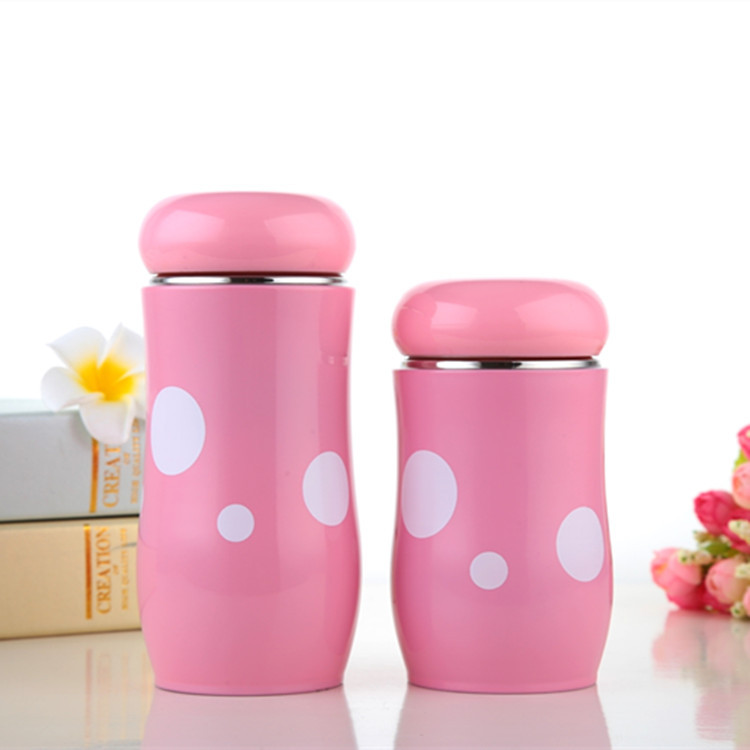 Korean version creative cartoon couple mushroom cup, big-bellied cup, double-layer stainless steel insulated student cup, gift cup Specification image