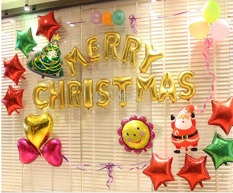 Christmas party decorative letter aluminum film balloon large set