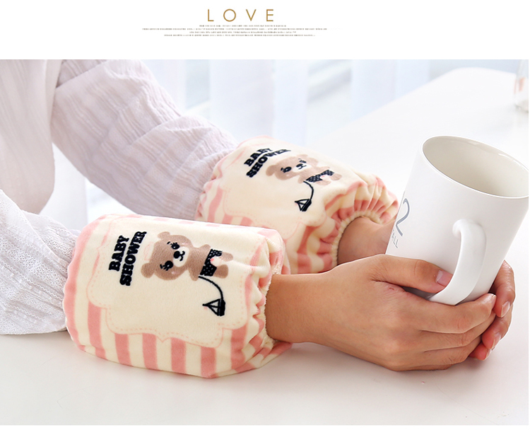 热销袖套 新款韩版条纹小熊绒布儿童防污袖套 学生短款护袖